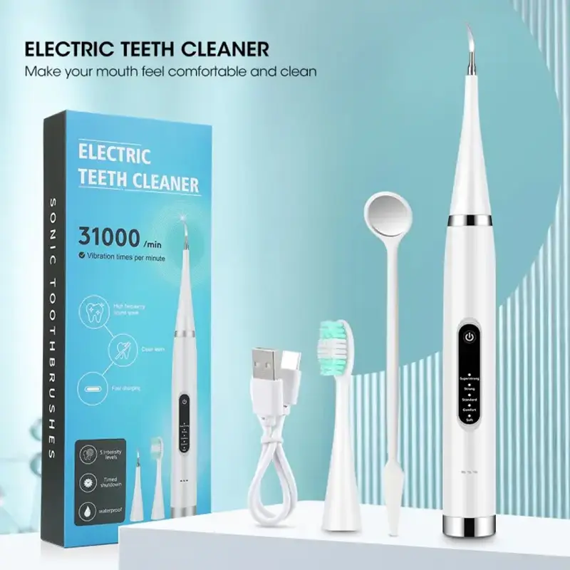 Sikat Gigi Elektrik 2in1 Pembersih Gigi Pintar Smart Ultrasonic Alat Pembersih Sisa Makanan Electric Getar Elektrik Mulut