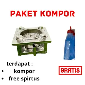 Kompor Mini Portable Camping Masak Masakan Anak Bonus Spirtus - Stainless Steel