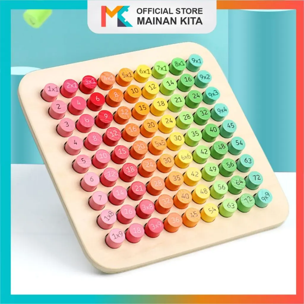 MK324 Mainan Edukasi Kayu Papan Perkalian Anak - Wooden Multiplication Table Board Belajar Hadiah Toys