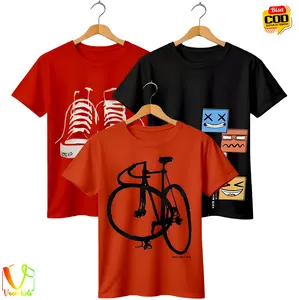 Paket 3 Kaos Distro Anak Unisex VANNO - All Motif Terbaru Katun Perempuan Laki-Laki Cowok Fashion (3-12 Tahun)