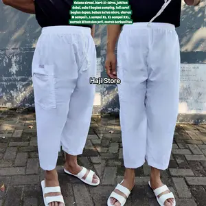 celana sirwal haji danumroh bahan katun mikro Muslim Dewasa Pria