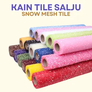 KAIN TILE SALJU BUKET BUNGA / Snow Mesh Flower Wrapping / Kertas Jaring Dekorasi Roll