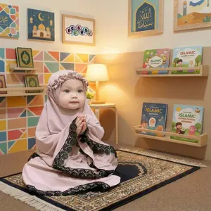 EGSUS Mukena Bayi Anak Balita Ruffle Free Kantong Godie Bag Fashion Muslim Perlengkapan Sholat 0-5 Tahun Polos Khaky Atasan Panjang Variasi Baju Bali Tanggung Cantik Mukenah Instan Jilbab SNI Standar