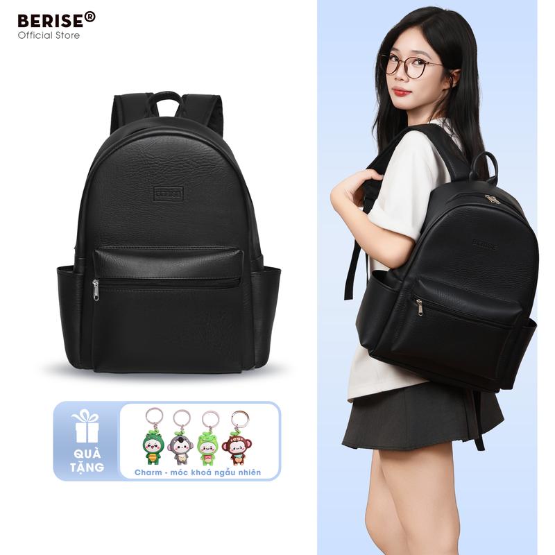 Balo Da BERISE S-Premium, chống nước, đựng vừa Laptop 15.6 inch, thiết kế minimalist luxury