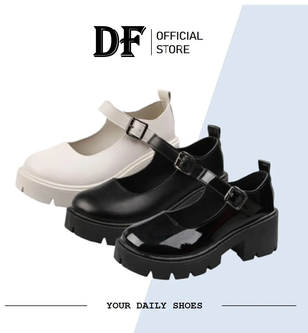 DUNIA FASHION - DF 531 Sepatu Docmart Korean Style Sepatu Kerja Hitam Putih Premium Quality