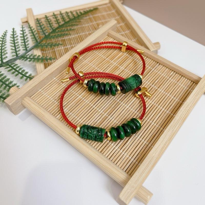 Vòng tay nam nữ lu thống chạm khắc kèm ngũ điếu cẩm ngọc sơn thủy cầu tài lộc, may mắn, bình an 6