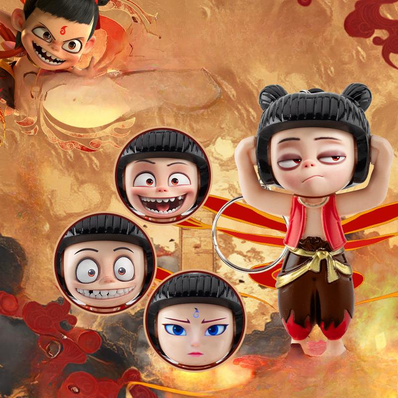 Đồ Chơi Thay Đổi Khuôn Mặt Nezha, Móc Chìa Khóa, Mặt Dây Chuyền Sáng Tạo, Dễ Thương Và Vui Nhộn, Thay Thể Hiện Thái Độ Theo Ý Muốn 0