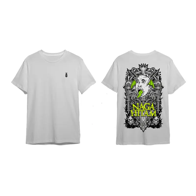 Kaos Premium T-Shirt Series 608 by QYNECK601 - Black/White, Cotton Combed 20s/24s - Baju 3