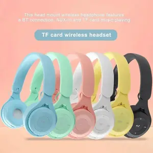 Y08 Headphone Bluetooth Macaron Wireless Headset Lipat Mic Bass Stereo Anak Perempuan Gaming