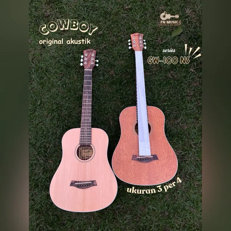 GITAR ORIGINAL COWBOY GW-120 NS, AKUSTIK COWBOY, UKURAN 3 PER 4, GITAR AKUSTIK KECIL ORIGINAL, SENAR STEEL