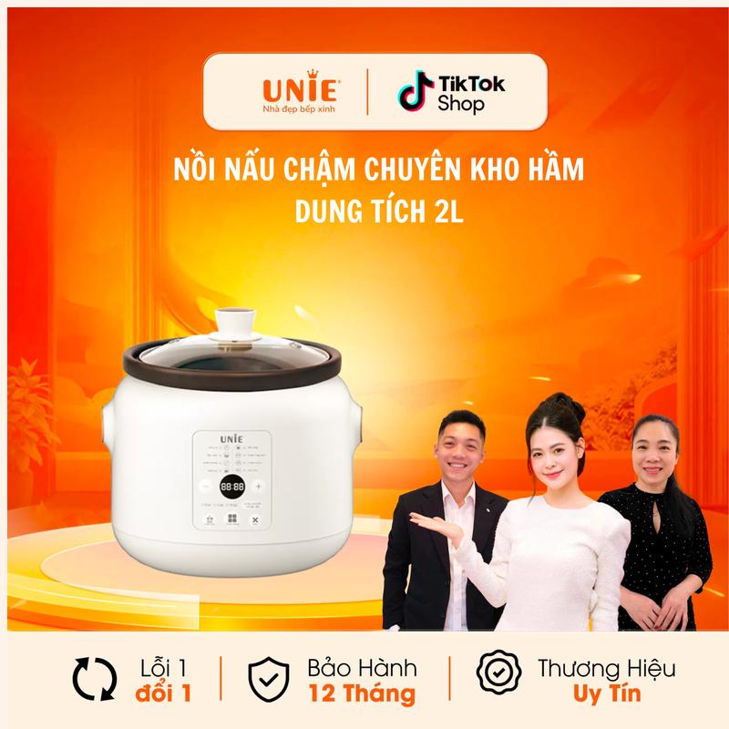 CFV-NỒI NẤU CHẬM 2L Nồi Nấu Chậm Chuyên Kho Hầm UNIE Dung Tích 2L Lòng Gốm Ceramic 8 Chức Năng Hẹn Giờ Và Giữ Ấm 24 Tiếng USC208