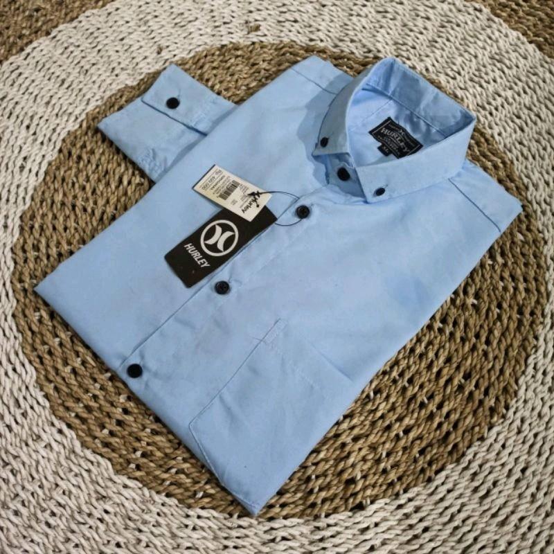 kemeja pria lengan pendek 100ribu 5pcs kemeja polos lengan pendek dewasa slimfit Katun Casual unisex 8