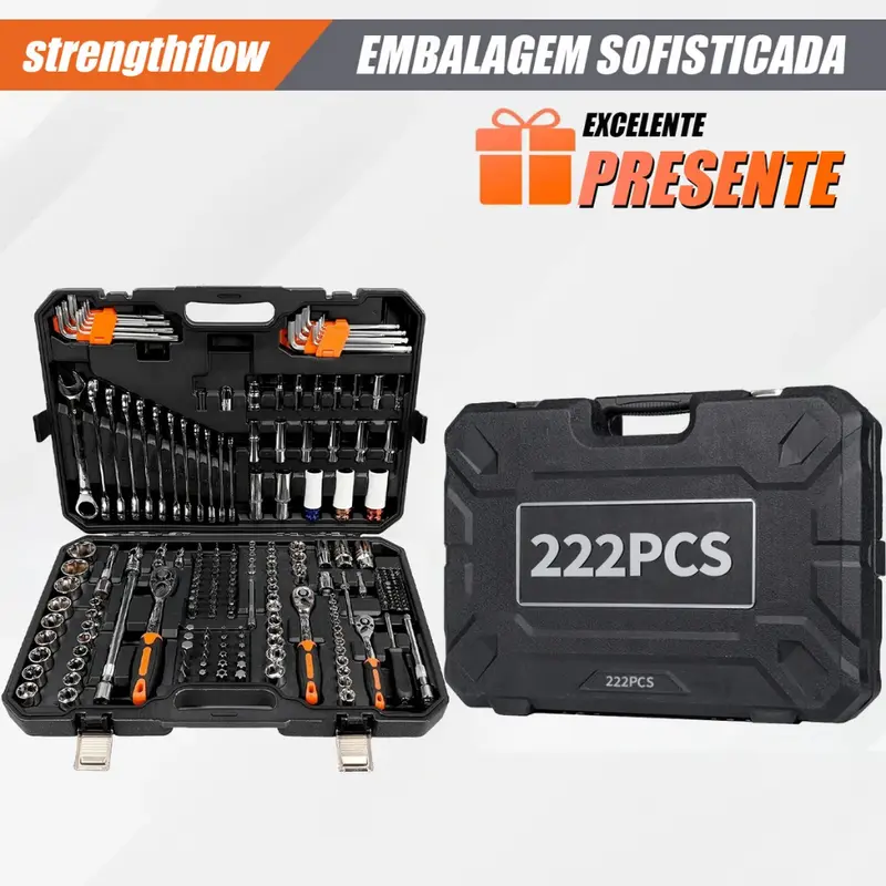 Jogo Oficina Master Maleta Com 222 Ferramentas 5000r Robust - 5