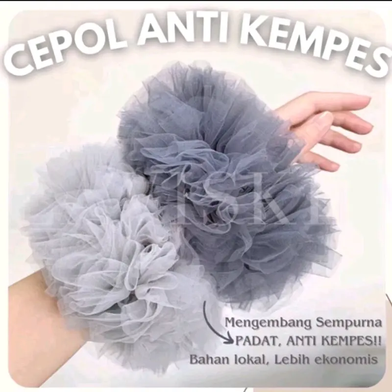 Promo cepol hijab anti pusing anti ribet  / scrucnchie hijab tile bervolume /ikat rambut muslim 3