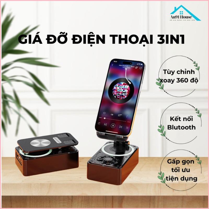 [Mẫu mới đang thịnh hành] Giá đỡ điện thoại đa năng tích hợp loa Blutooth kèm sạc pin để bàn chống trượt, có thể gập lại, nhỏ gọn, tiện dụng