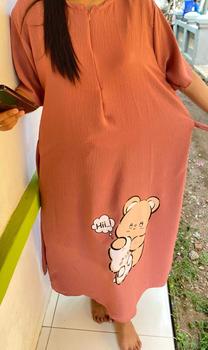 Product Review of Daster Karakter Longdress Sablon Crinkle Airflow Busui Nyaman Panjang Kantong from N**1 2