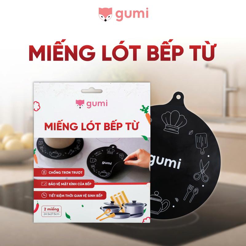 (Mall) Set 2 Miếng Lót Silicone Bếp Từ GUMI Chống Trơn Trượt, Bảo Vệ Mặt Kính Bếp Hiệu Quả
