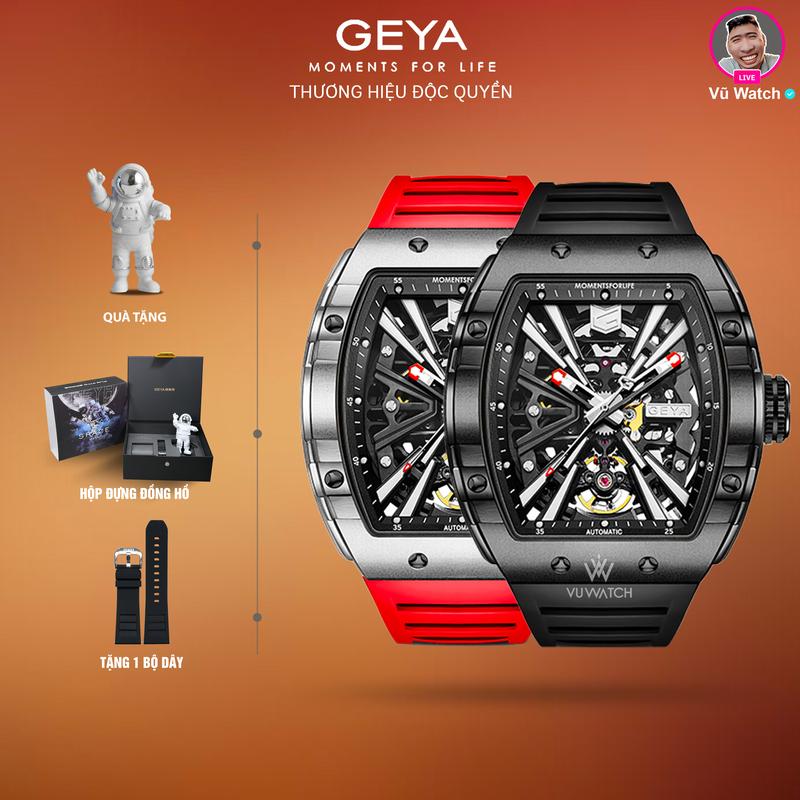 Đồng hồ cơ nam GEYA G78073 7476 | Tặng 1 bộ dây hộp đựng 1 mô hình phi hành gia 1 lần thay kính miễn phí