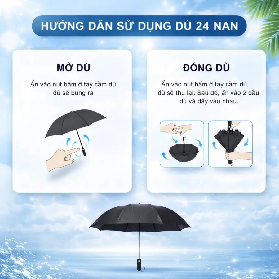 Ô dù Che Mưa Đi Nắng 24 Nan Mở Tự Động Gấp Nhỏ Gọn, Cầm Tay 2 Chiều Mang Đi Học, Du Lịch cỡ lớn mưa và nắng | BigBuy360 - bigbuy360.vn Ô dù Che Mưa Đi Nắng 24 Nan Mở Tự Động Gấp Nhỏ Gọn, Cầm Tay 2 Chiều Mang Đi Học, Du Lịch cỡ lớn mưa và nắng | BigBuy360 - bigbuy360.vn