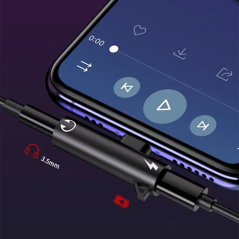 OTG Iphone Lightning USB Type C to Jack Earphone Splitter Audio Adapter Converter Headset Handsfree 5