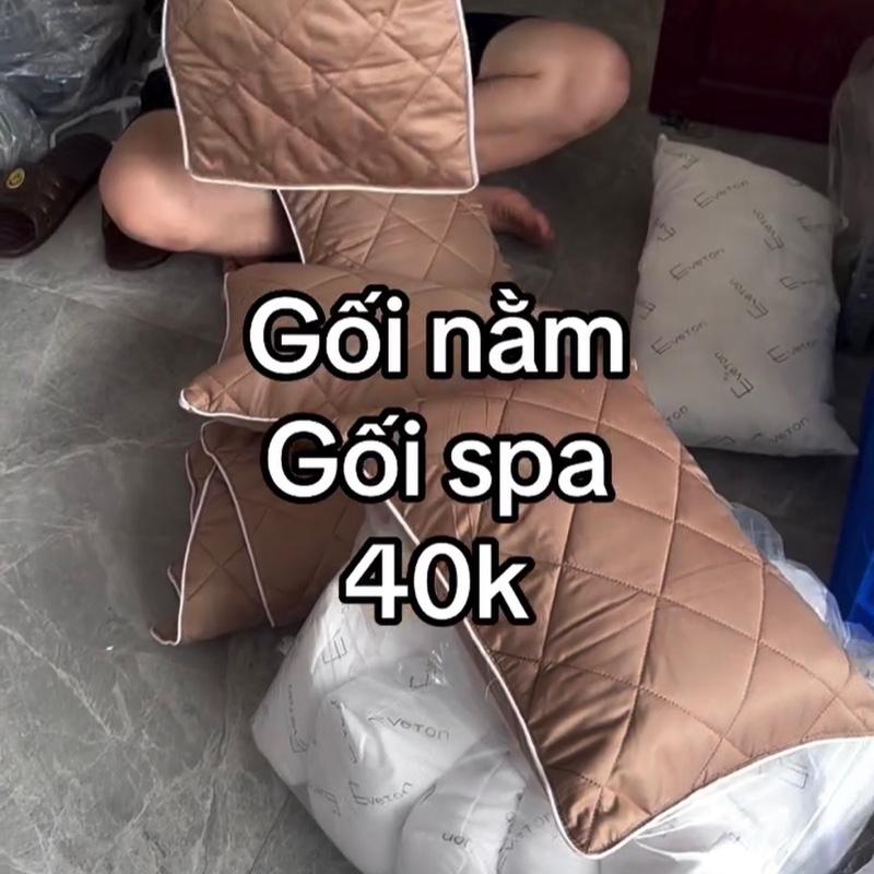 Gối nằm spa, gối Trần bông đủ màu 30-50cm