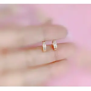 Anting Jepit Anak Titanium Motif Permata Baris Cantik Elegan Anti Karat Anti Luntur Awet Tahan Lama untuk Tampilan Lebih Stylish