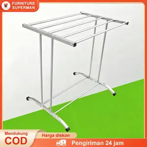 Jemuran Handuk stainless steel Rak Handuk Jemuran kamar mandi towel stand Portable kuat kokoh