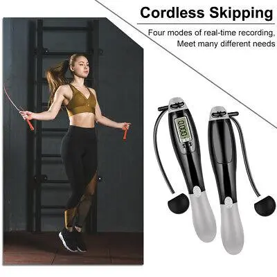 【SG STOCK] Smart Cordless Skipping Rope Ropeless Digital Counter Jump Rope with Wired Or Wireless Weight Ball Fitness SG seller