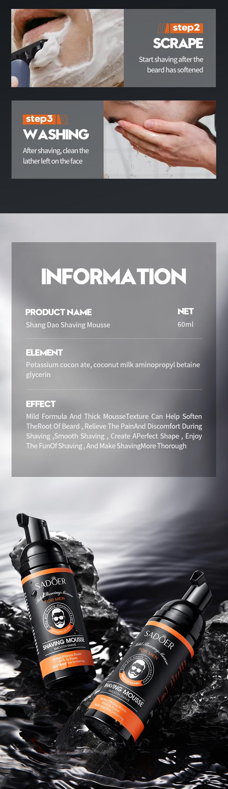 Product Introduction of Kem Cạo Râu, Dành Cho Nam Giới, Với Vitamin E Và Lô Hội, Thích Hợp Cho Da Nhạy Cảm, Kem Mousse Cạo Râu, Kem Cạo Râu Du Lịch, Làm Sạch Nhẹ Nhàng, Nhẹ Nhàng Và Không Kích Ứng 7