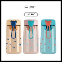 Gambar X&W Botol Minum Plastik J-2400 Bear Space Bottle With Handle Silicone - Pink dari X&W Kota Bogor 1 Tokopedia