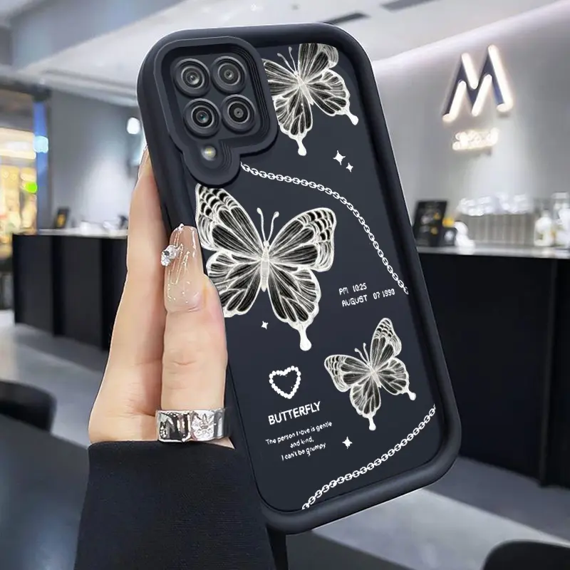Casing Hp Untuk Samsung Galaxy A12 4G A12 5G F12 M12 Casing Pola Kupu-kupu yang Elegan Bahan silikon Cesing Casing Hp Kesing Softcase Case pelindung marshmallow Anti Jatuh Gores