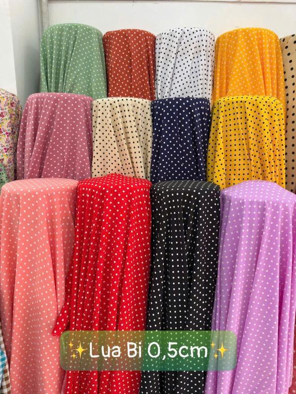  VẢI LỤA CHẤM BI  NHÍ  - DÒNG VẢI THÔNG DỤNG - 1 MÉT X 1M5 