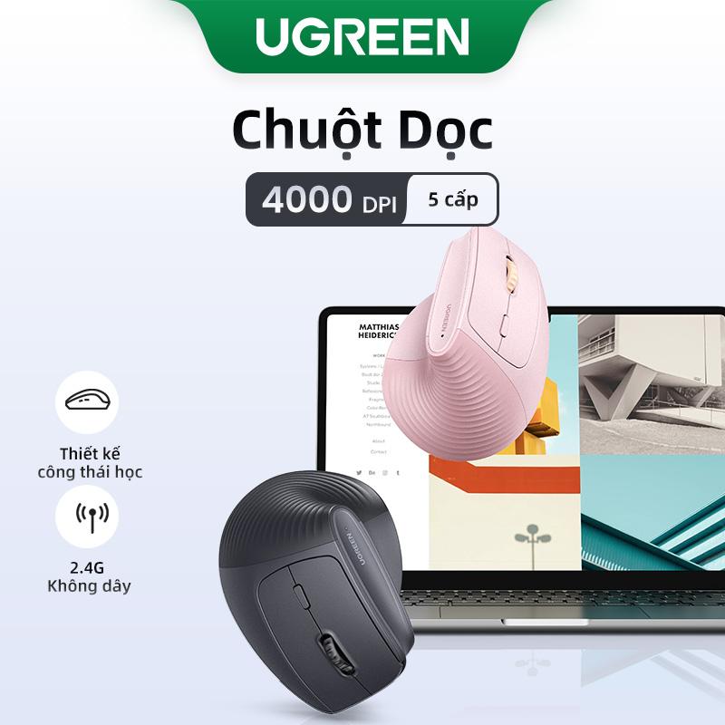 UGREEN, 4000DPI, Chuột Nhấp Không Dây, Công Thái Học Dọc, Im Lặng, Dành Cho Máy Tính Xách Tay, PC, Windows, Mac OS, mouse 55916