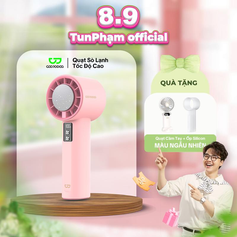 【GOOJODOQ x Tun Phạm Quạt sò lạnh + quạt cầm tay + ốp. Bảo hành 6 tháng Quạt mini GOOJODOQ 100 tốc độ gió có thể điều chỉnh màn hình kỹ thuật số cầm tay Làm lạnh và nén đá Phụ Kiện