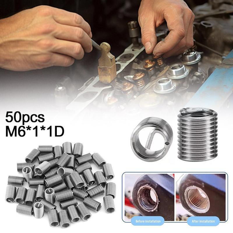 Product Introduction of Helicoil M6 Stainless Steel Thread Insert Repair Damaged Thread 50pcs Tapping Coiled Screw Tap Q3Q3 16