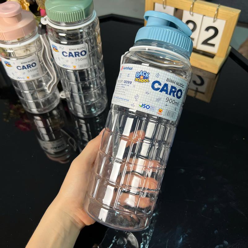  Bình đựng nước CARO bình nước nhựa Việt Nhật trong suốt có dây treo cứng cáp bền đẹp My Home DN059 
