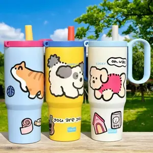 HZ047/049 Tumbler Vacuum Tempat Minum Portable Hot & Cold BPA Free SUS 316 750ml dengan Desain Lucu dan Praktis