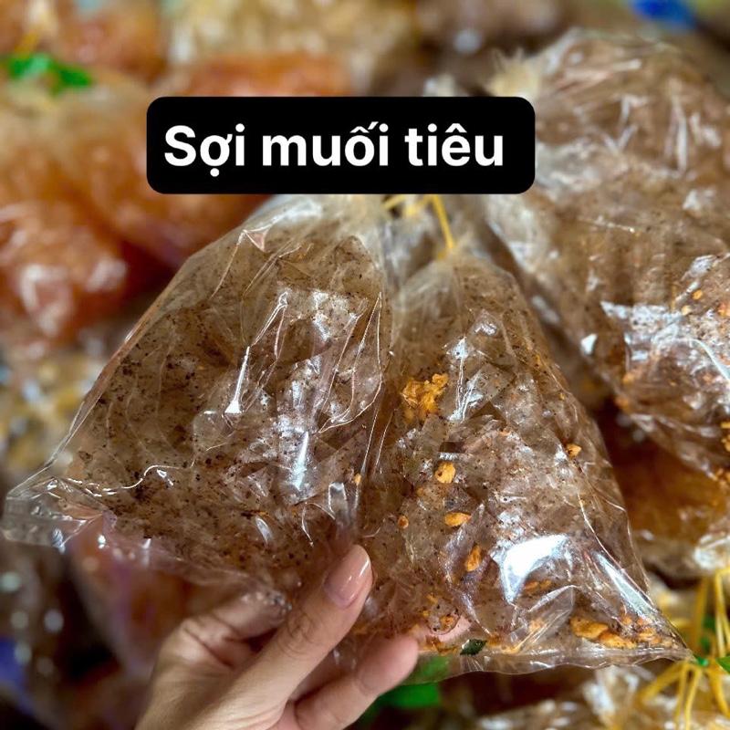   10 bịch  Bánh tráng sợi muối tiêu cay   tặng tắc   