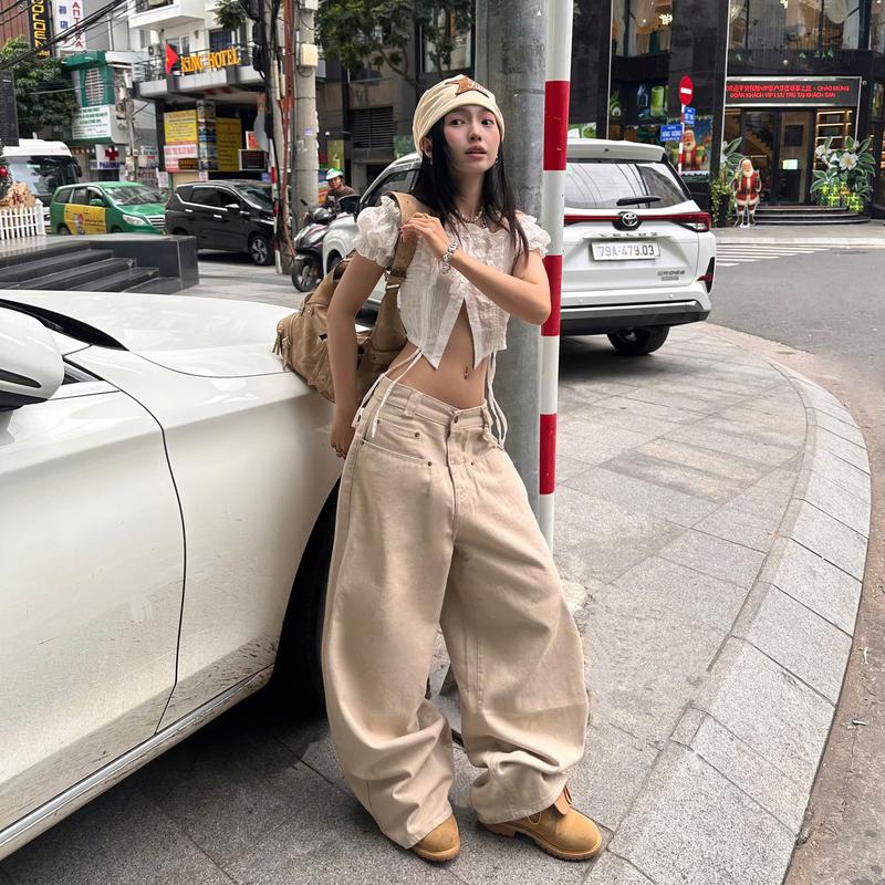 AB HOUSE - Quần Kaki jeans ống suông túi nối thân TINO thời trang nam nữ