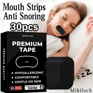 [ready] Mikilock Anak-anak dan Orang Dewasa Anti-Mulut Terbuka Tidur Mulut Patch Koreksi Mendengkur Patch Penutupan Bibir Mencegah Pernapasan Mulut Patch Mendengkur 10pcs OPP Hitam 30pcs Kotak Hitam 30pcs Kotak Warna - Eye