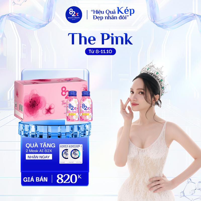 (Live) Nước Uống 82X Collagen The Pink Thông Minh Thế Hệ Mới, Dưỡng Da Căng Bóng, Trắng Mịn Chuẩn Nhật 100ml/Lon [Hộp 10 Lọ]