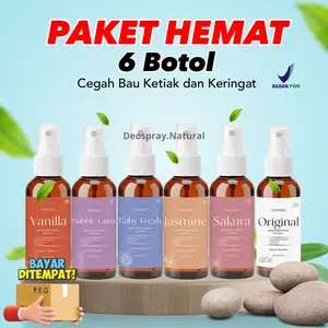 [BELI 1 DAPAT 6] DEODORANT NATURAL SPRAY BPOM Tawas Anti Bau Badan & Mencerahkan Ketiak deodorant spray bebas alkohol anti-keringat