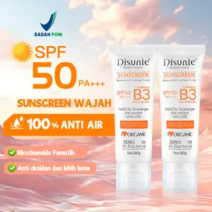 DISUNIE Krim Sunscreen Wajah SPF 50 PA+++ BPOM Waterproof Double Whitening 12H Long Lasting Sunscreen Vitamin B3 Nicotinamide Mencerahkan Facial Niacinamide Sunblock Niacinamide Normal niacinamide Moisturizers & Mists