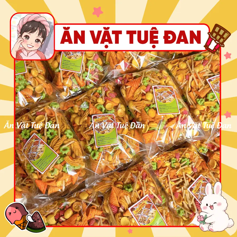 Snack Tá Lả Mix Vị Siêu Ngon Siêu Giòn Các Món Bim Bim Tá Lả HOT, đồ ăn vặt
