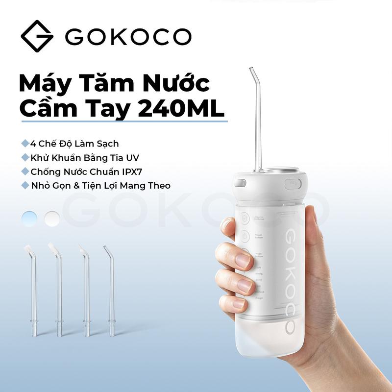 Máy Tăm Nước Cầm Tay 240ML 4 Chế Độ Làm Sạch Áp Lực Mạnh, Đèn UV, Chống Nước IPX7, Nhỏ Gọn Tiện Mang Theo