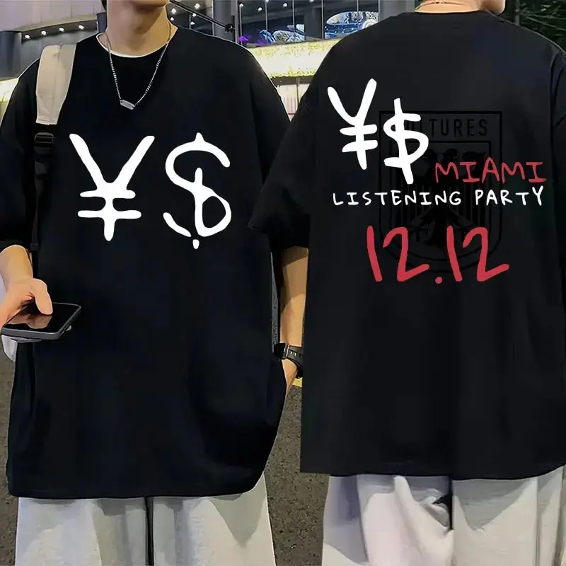 Kaus Album Baru Rapper Kanye West Vulture untuk Pria Wanita Kaus Tren Hip Hop Harajuku Kaus Katun 100% Retro Pakaian Jalanan