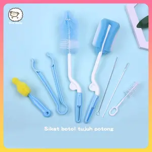 Sikat Sponge Pembersih Dot Botol Bayi 1 Set 6pcs Sikat Pembersih Botol Susu Bayi J131-136