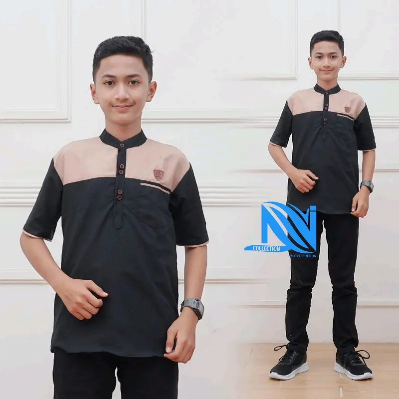 Baju kurta lis Anak-anak lengan pendek 0