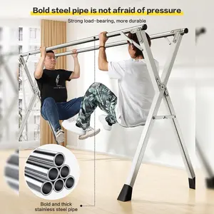 SUS-304 Jemuran Baju Pakaian Outdoor / Indoor Karat Yang Menebal Baju Jemuran Hanger Portable