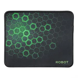 ROBOT Mousepad RP01 Green Anti Slip komputer  Polos Hitam Murah Rubber Original [BISA COD]